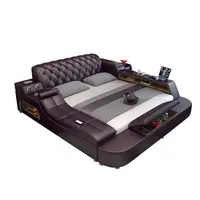 Modern design smart bed with dressing table multi functional bed king size bed frame smart bedroom furniture home furniture 3