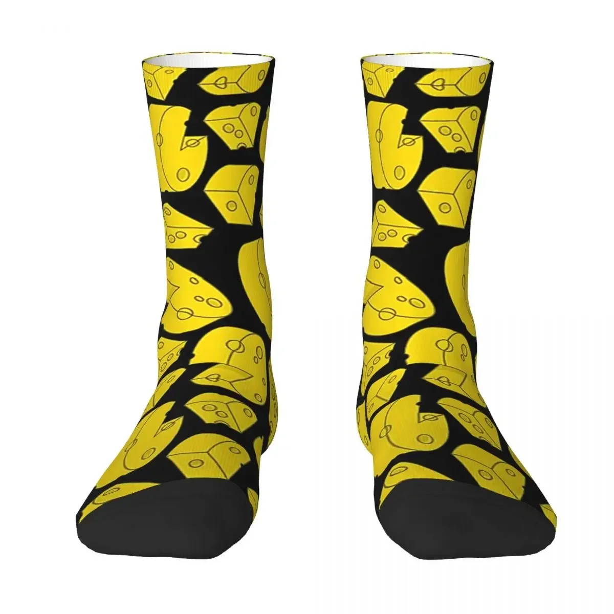 

All Seasons Crew Stockings Yellow Cheese Socks Harajuku Crazy Hip Hop Long Socks Accessories for Men Women Christmas Gifts
