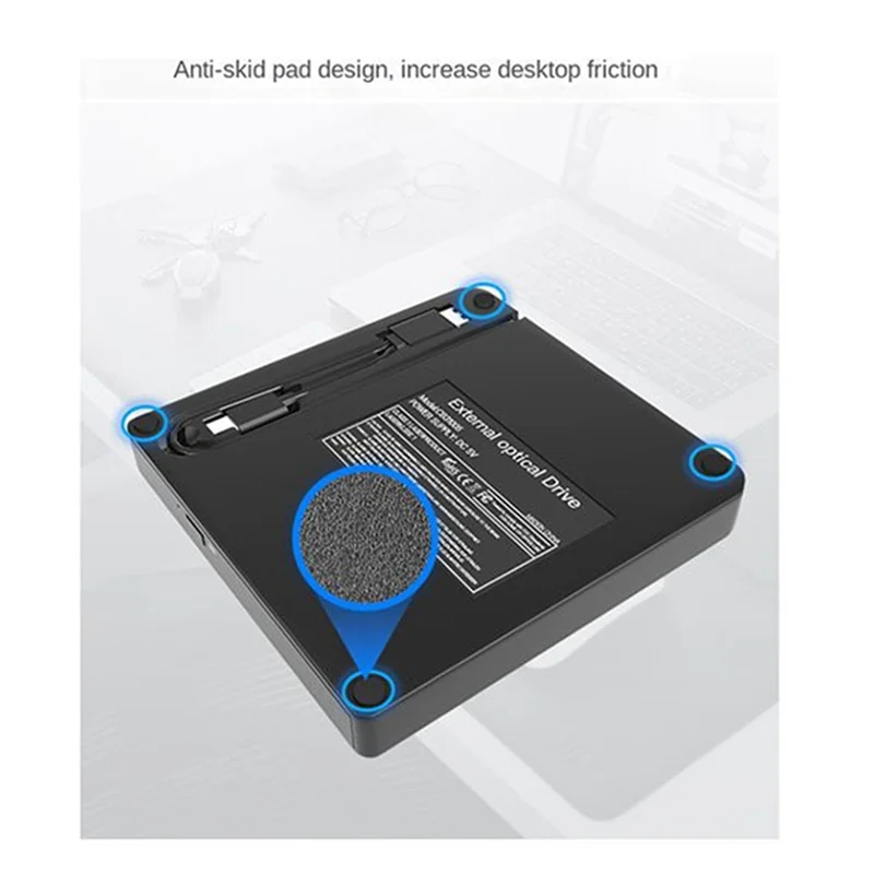 A25R-External DVD Drive USB 3.0 Portable Optical Drives CD DVD Burner Player Reader For Laptop