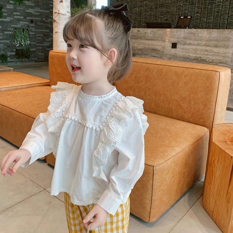 Girls Shirts for Kids Spring Autumn Long Sleeve Blouse Fashion Tops Korean Toddler Girl Clothes Fall New Children Costume 2-7Yrs kids shirts