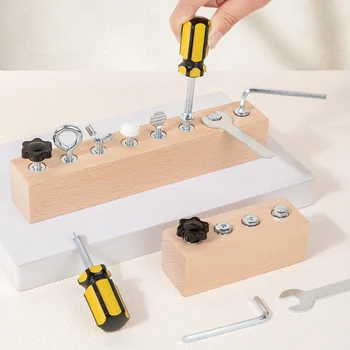 Wooden Screw & Nut Montessori Toy 1