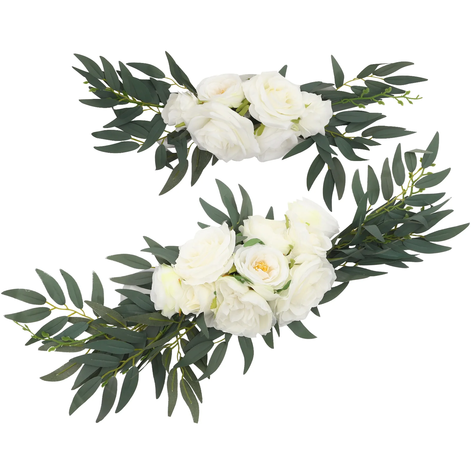 

2 Pcs Sign Corner Flower Wedding Party Decoration Welcome Board Arch Ceremony Swags Silk Cloth Floral Artificial Flowers Fake