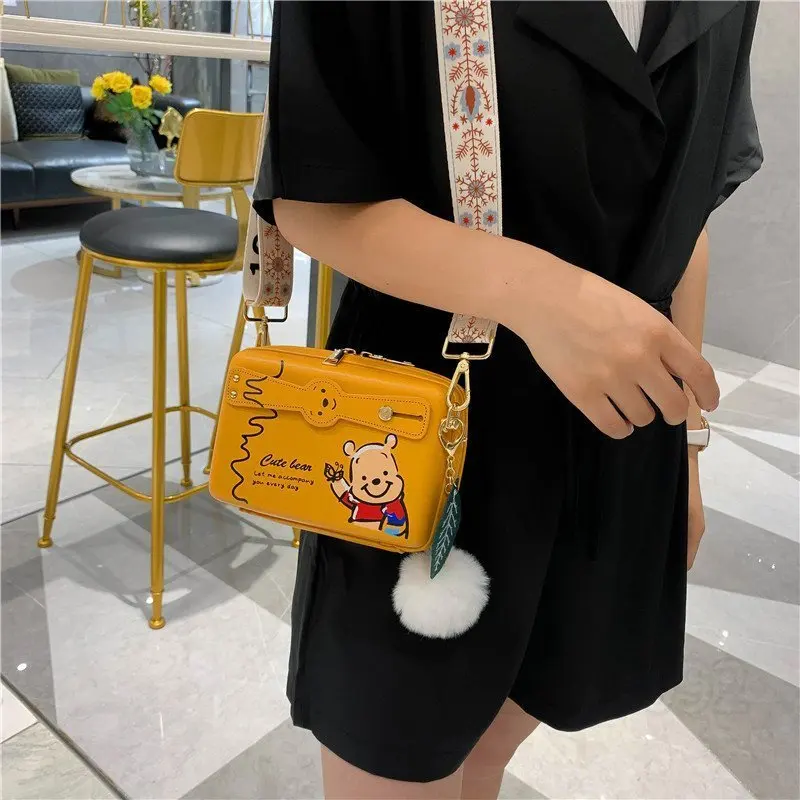 Disney Winnie The Pooh New Women's Shoulder Bag High Quality Luxury Brand Women's Bag Cartoon Fashion Trend Mobile Phone Bag