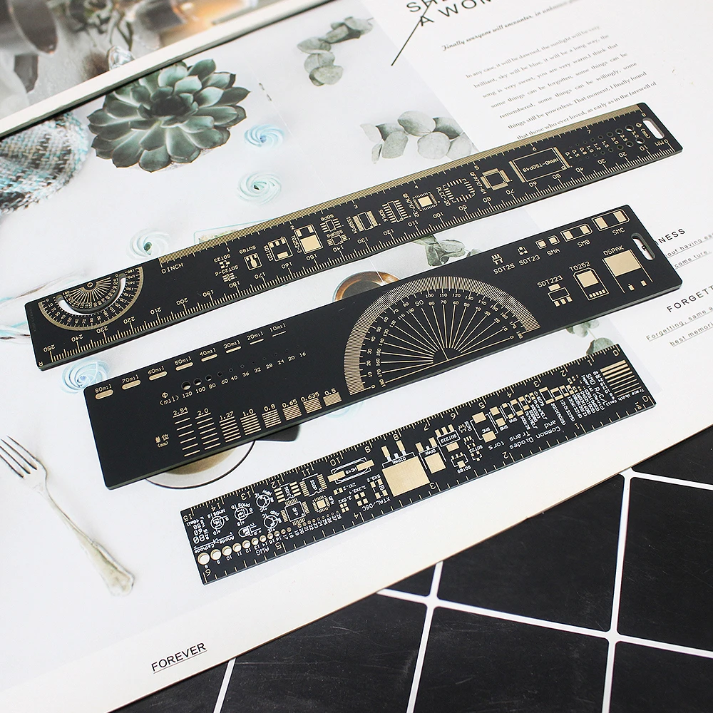 15CM/20CM/25CM PCB 눈금자 저항기, 커패시터, IC, SMD, 다이오드 및 트랜지스터 패키지, 아두이노 DIY용 다기능 측정 스케일