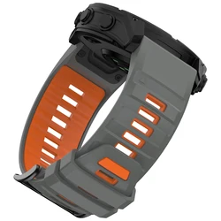Quick Release Silicone Sport Band - QuickFit 26mm (Dark Gray Orange)