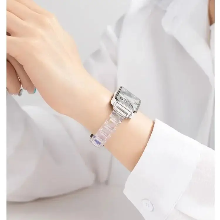 Women's Colorful Resin Transparent Watch Strap Replacement Bracelet