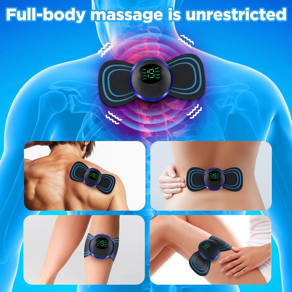 Remote Control Electric Neck Massager Set Smart Portable Rechargeable Cervical Massage Patch to Relax and Relieve Fatigue