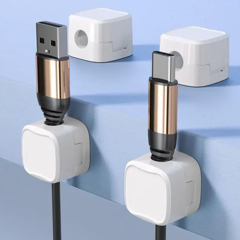 6PCS Magnetic Cable Clips Adjustable Cord Holder Under Desk Cable Management Wire Organizer for Home Office Gaming Setup cable organizer