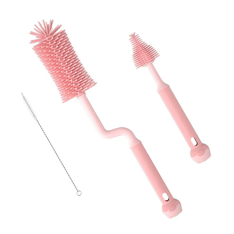 Silicone Baby Bottle Brush Multicolor Child Special Pacifier Straw 360 Degree Rotation Washing Bottle Cleaning Brush Se bottle brush bottle cleaning brush cleaning brush cleaning brush set