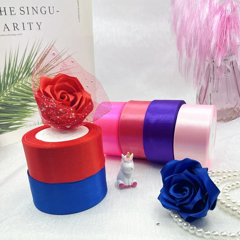 6-10-12-15-20-25mm Satin Ribbon Christmas Hallowen New Year Wedding Party Decoration DIY Handmade Crafts Gift Wrapping Tape satin ribbon