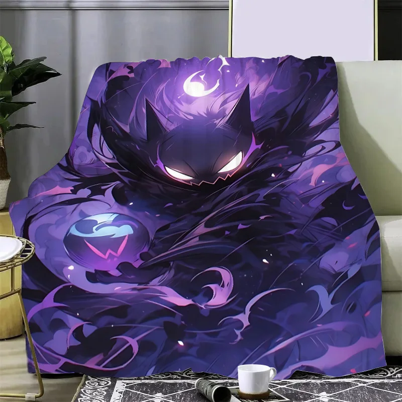 Anime Pokemon Gengar Printed Blanket Picnic Blankets Warm Blanket Soft and Comfortable Blanket Home Travel Birthday Gift 6