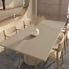 Minimalist Line Table Mat Waterproof Oil-proof Placemat Beige Striped Kitchen Desktop Decorative Cover Mat Modern PVC Table Mats 4