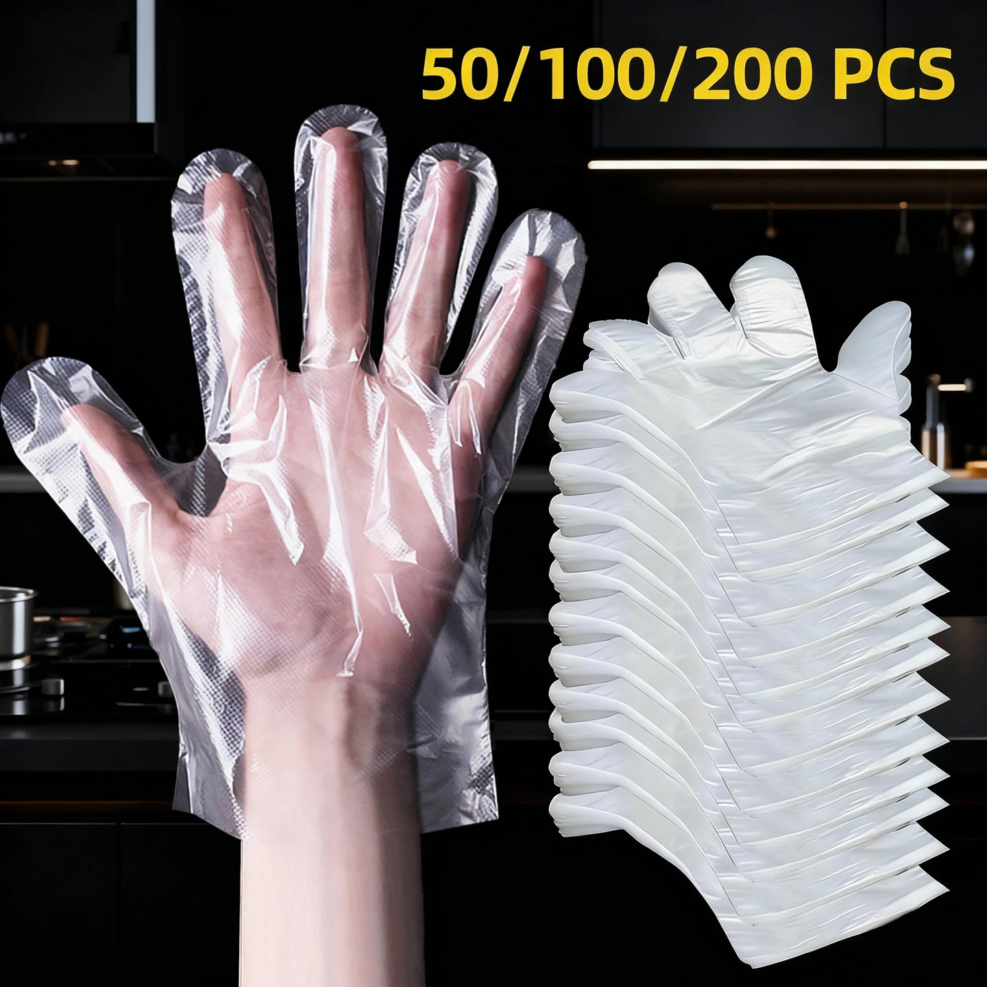 Eco-Friendly Transparent Disposable PE Gloves