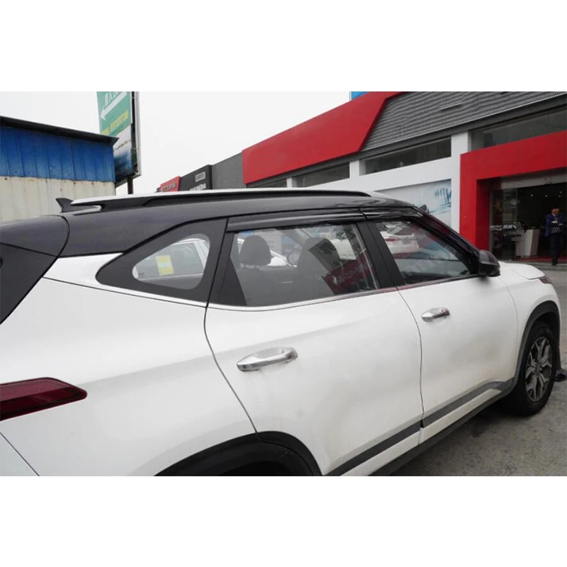 ABS Chrome Door Window Visor Vent Shades Sun Rain Guard for Kia Seltos KX3