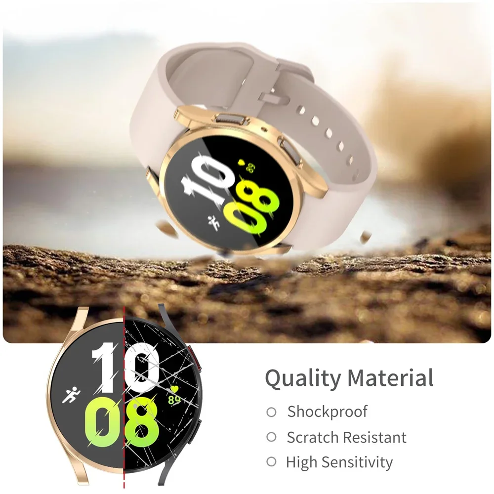 Premium TPU Protective Case with Full Cover Bumper and Screen Protector for Samsung Galaxy Smartwatches