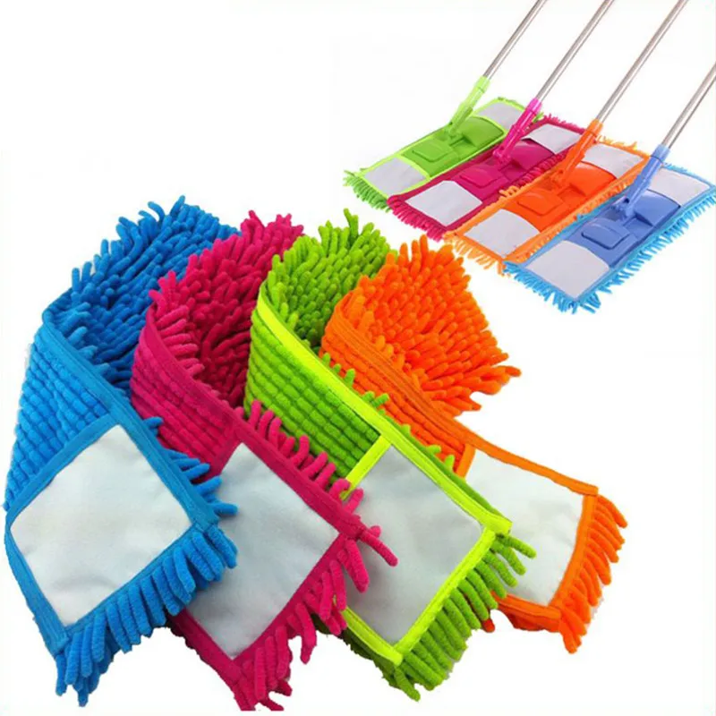 Badkamer Accessoires Vervanging Microfiber Mop Wasbaar Hoofd Pads Fit Platte Spray Mops Keuken Household Cleaning Tools 4 Kleuren