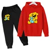 Kids Mike Dog Print Spring Autumn Cute Pullover Hoodie+Pants 2pcs Tracksuits 2-13 Years Boys Girls Casual Outfits Children Sets 4