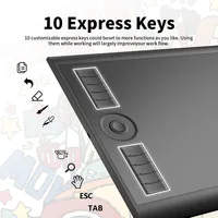 GAOMON M10K PRO Tilt&Radial Graphics Tablet 10x6.25'' Large Pen Drawing Tablet 10 Shortcut Keys Work with Mac, Windows & Android - Image 3