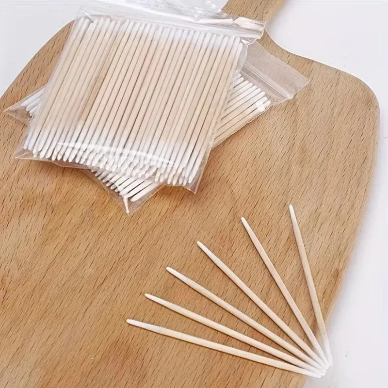 Disposable Ultra-small Micro Brushes Eyelash Extension Glue Removing Tools Double-end Wood Cotton Swab Lint-Free 7cm 2