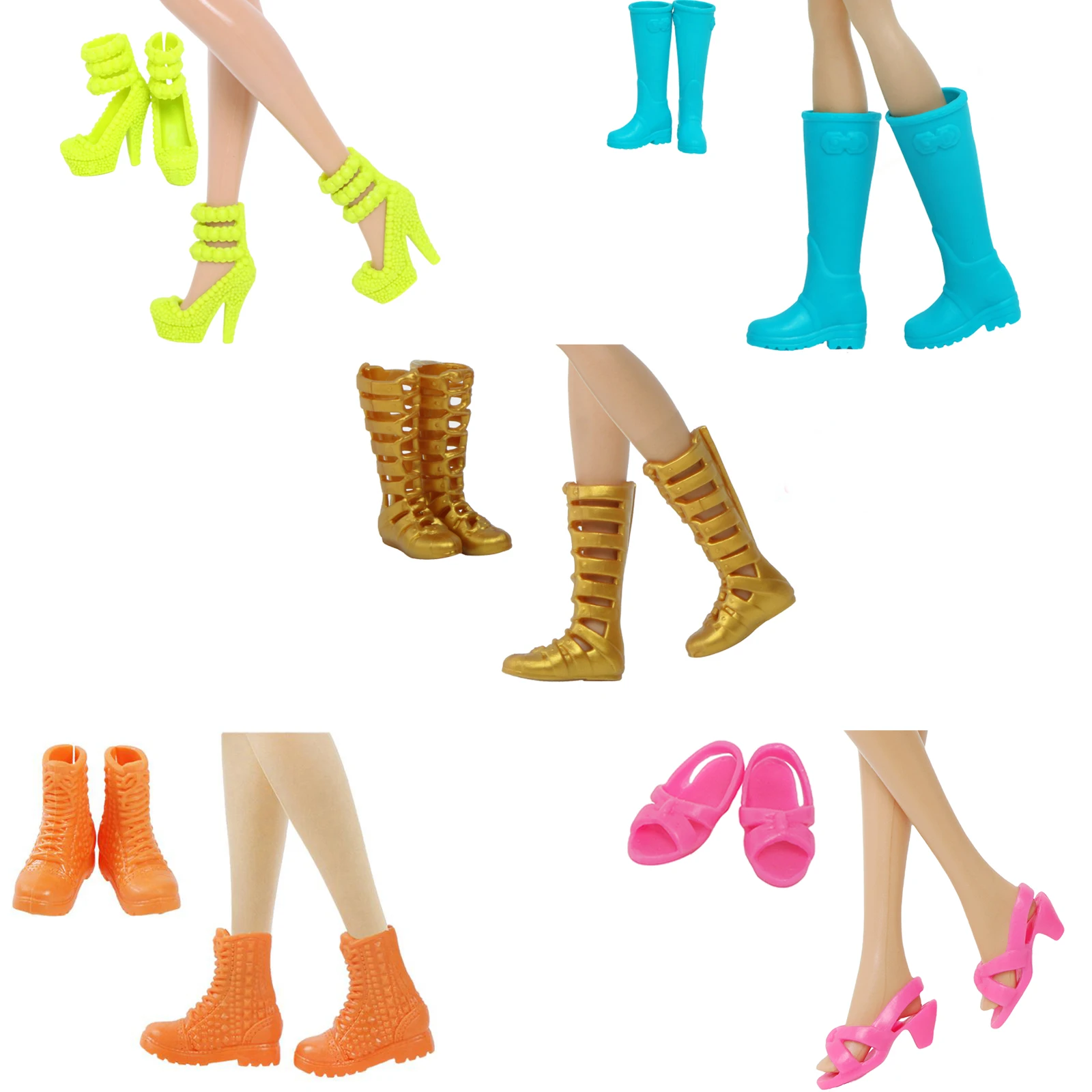5 Pcs/Set High Quality Doll Shoes Doll Boots Mini Flat Shoes Casual Sandals Ballet Dance Accessories for Barbie Toys