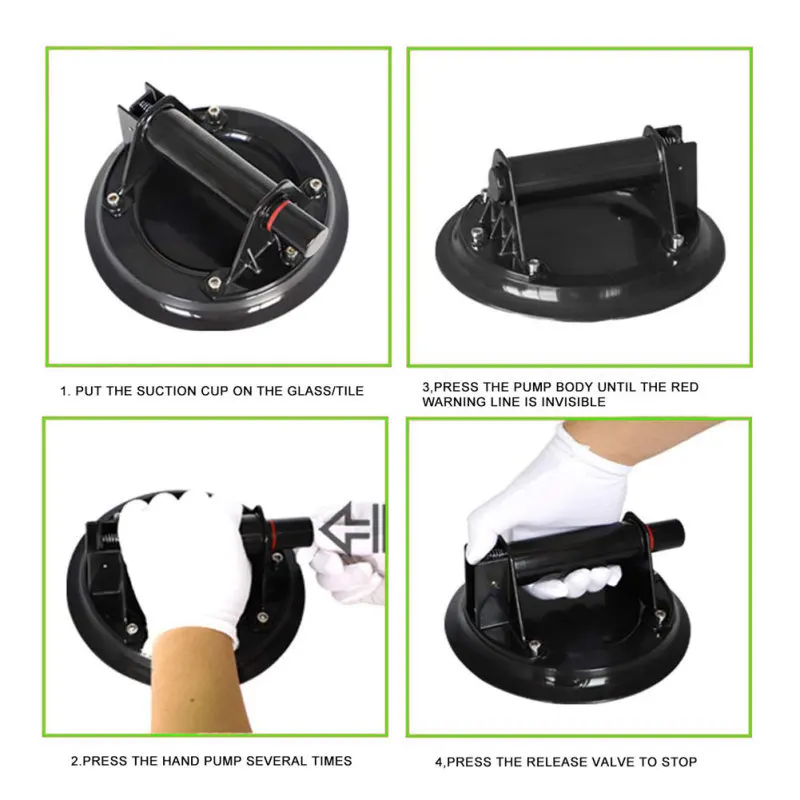 8 Inch Vacuum Suction Cup 220kg with Copper Handle Ventosas Para Vidrio Heavy Duty Lifter for Granite Tile Glass Manual Lifting