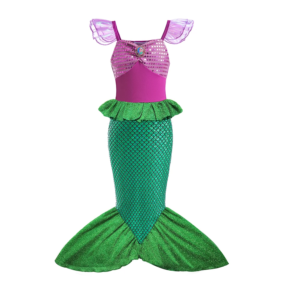 Disney Princess Dress for Girls, Little Mermaid Ariel Cosplay