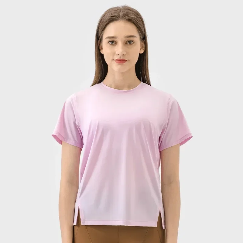 Lemon Ultralight Naked-feel Workout Yoga Fitness T-shirt Top Women Hip-length Plain Running Gym Sport Short Sleeve Shirts