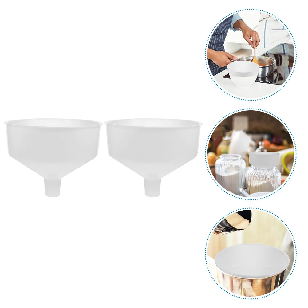 

2 Pcs Kitchen Gadget Wide Mouth Funnel Essential Oil Big Cooking Plastic Vinegar Funnels