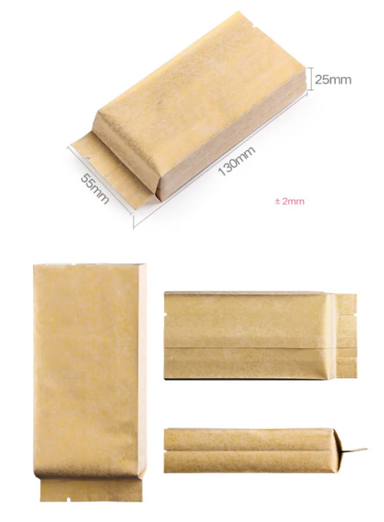 50PCS 오픈 탑 실크 알루미늄 호일 사이드 거싯 가방 열 씰링 커피 콩 차 향신료 시리얼 견과류 실크 티슈 페이퍼 파우치