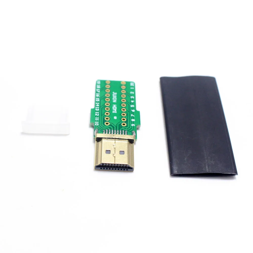 GELRHONR Terminal De Señales HDMI Sin Soldadura, Chapado En Oro HDMI Conector De Soldadura Libre Placa De Ruptura Con Cubierta De Plástico De Ruptura, Destornillador