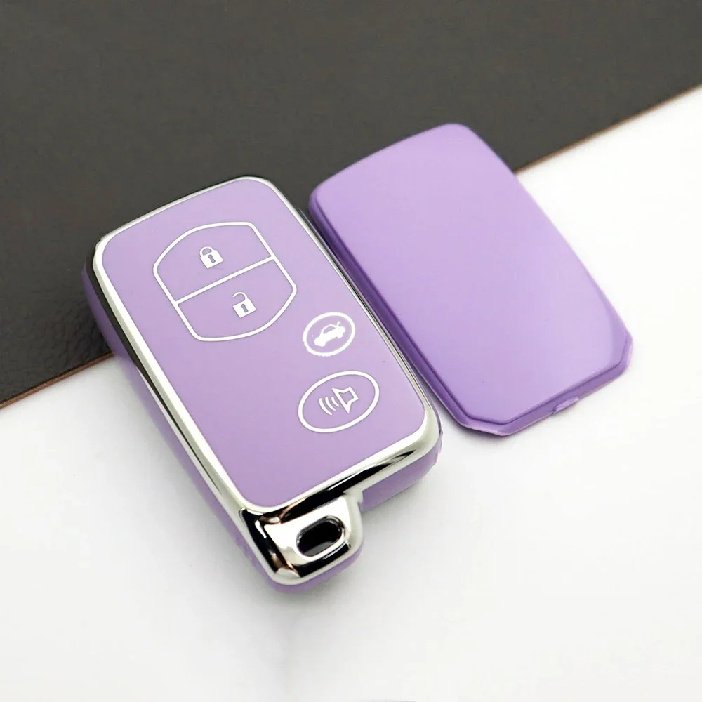 For Ram Key Fob Cover With Keychain Leather Remote Car Smart Key Case Gray - View #3