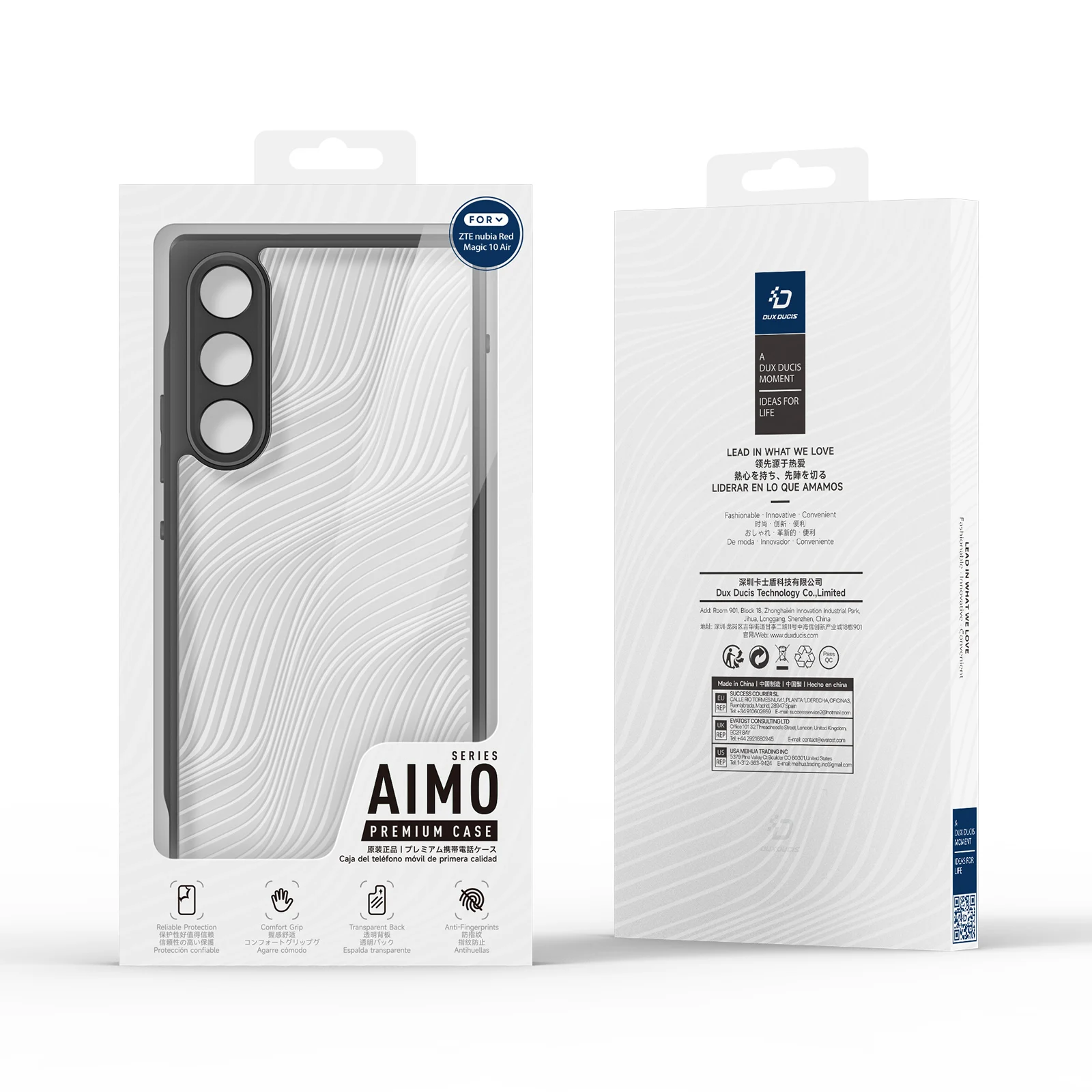 DUX DUCIS Transparent Anti-Drop TPU+Acrylic Phone Case with Airbag Cushioning