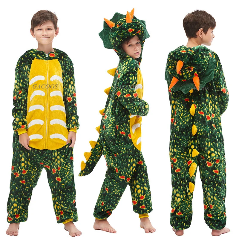 Halloween Dinosaur Animal Cartoon Hooded Jumpsuit Kids Onesies Kigurumi Dragon Pijama Unicorn Sleepwear Adult Onesie Boy Onesies