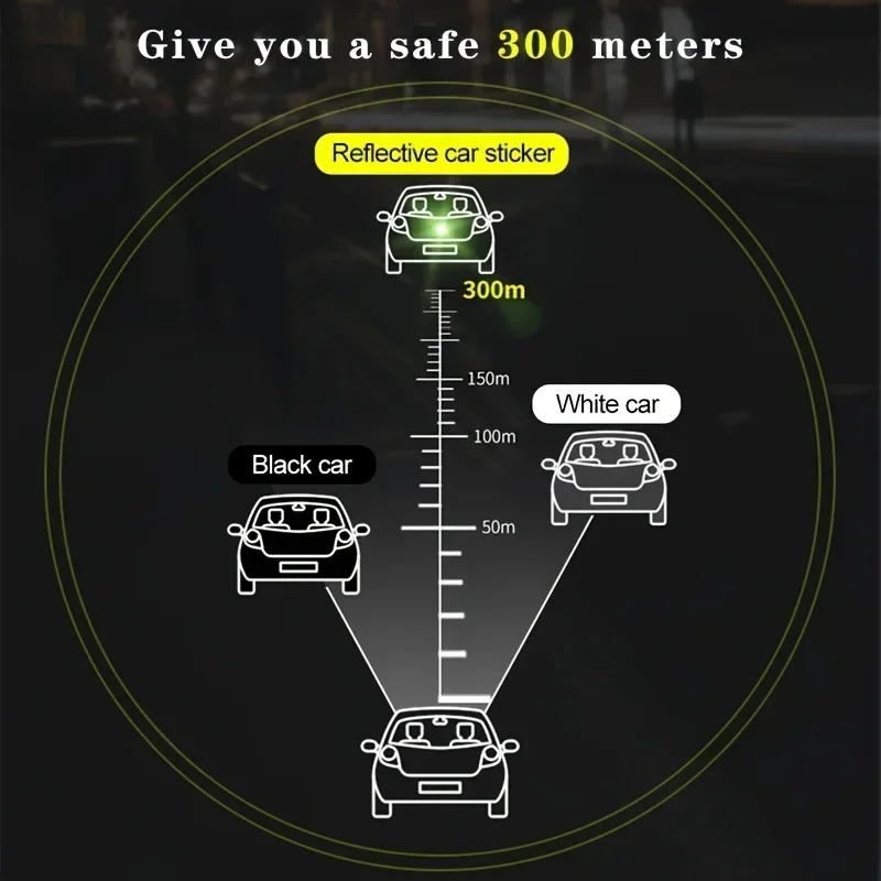 Reflective Stickers 10pcs Car Bumper Warning Strip Tape 3*8CM