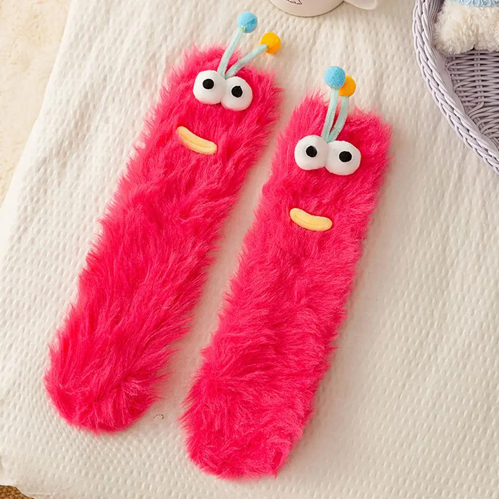 Cozy Big Eye Plush Fleece Socks - Warm & Funny Home Comfort for Autumn and Winter