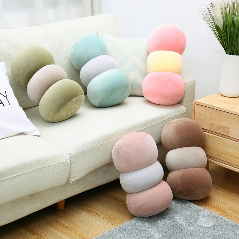 

Candy Color Pillow Soft Stuffed Foam Particle Cartoon Stitching Geometry Ball Shape Cushion Safa Bed Car Backrest Cushion