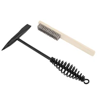 10.5 Inch Welding Hammer Tools Cone Vertical Chisel Coil Spring Handle Welding Chipping Hammer with 7.78 Inch Wire Brush 1