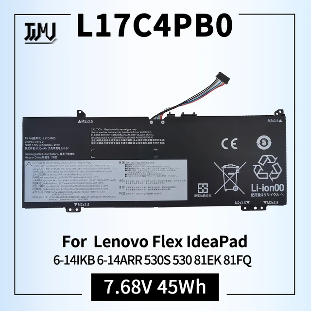 Batteria Per Lenovo Flex 6, IdeaPad 530S, Yoga 530 - 45Wh, 4-Cell - Foto 10