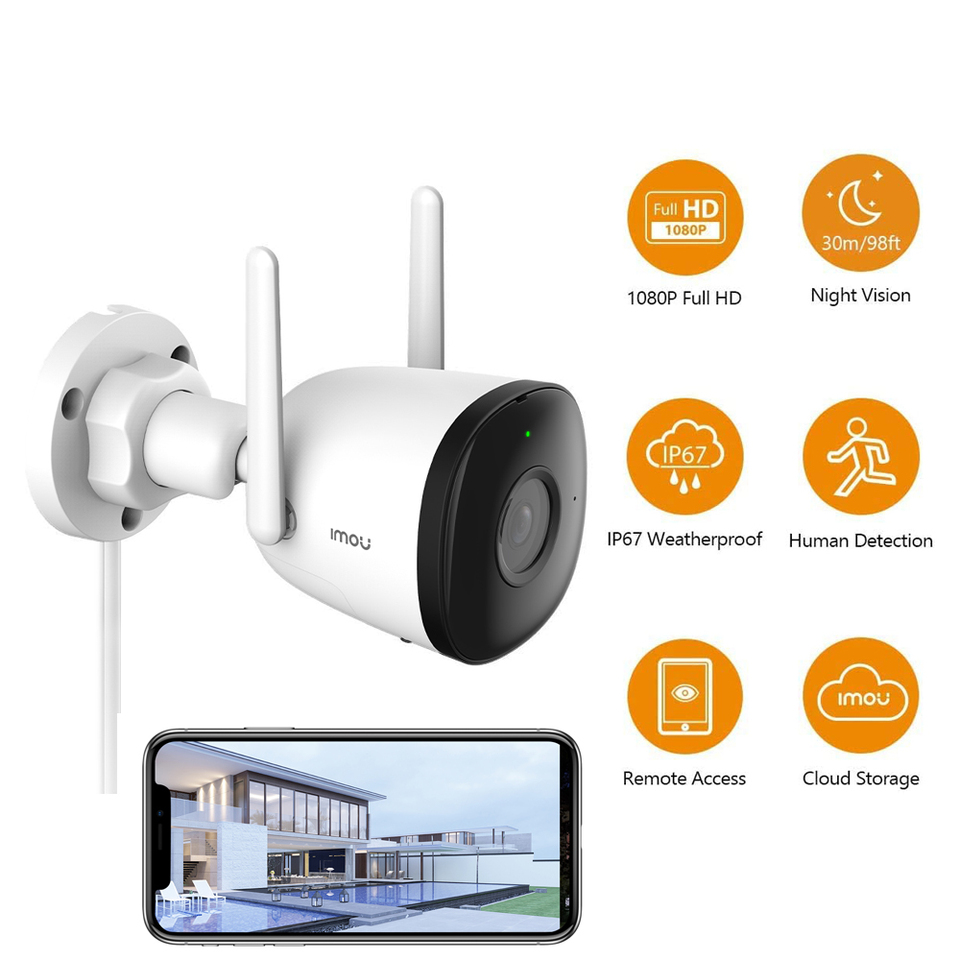 IMOU 4MP 2MP Bullet 2C Wi-Fi Camera Dual Antenna Outdoor Night Vision IP67 Weatherproof Recording AI Human Detection