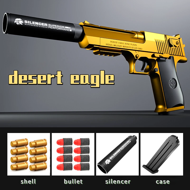 Shell Ejection Desert Eagle Soft Foam Bullet Toy Gun Airsoft Pistol Outdoor CS Weapon for Boys Girls Shooting Game Birthday Gift 5
