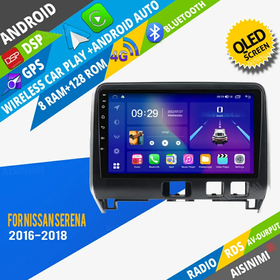 

AISINIMI Android Car Dvd Player navigation For Nissan Serena 2016-2018 car radio Car Audio Gps Multimedia Stereo Monitor