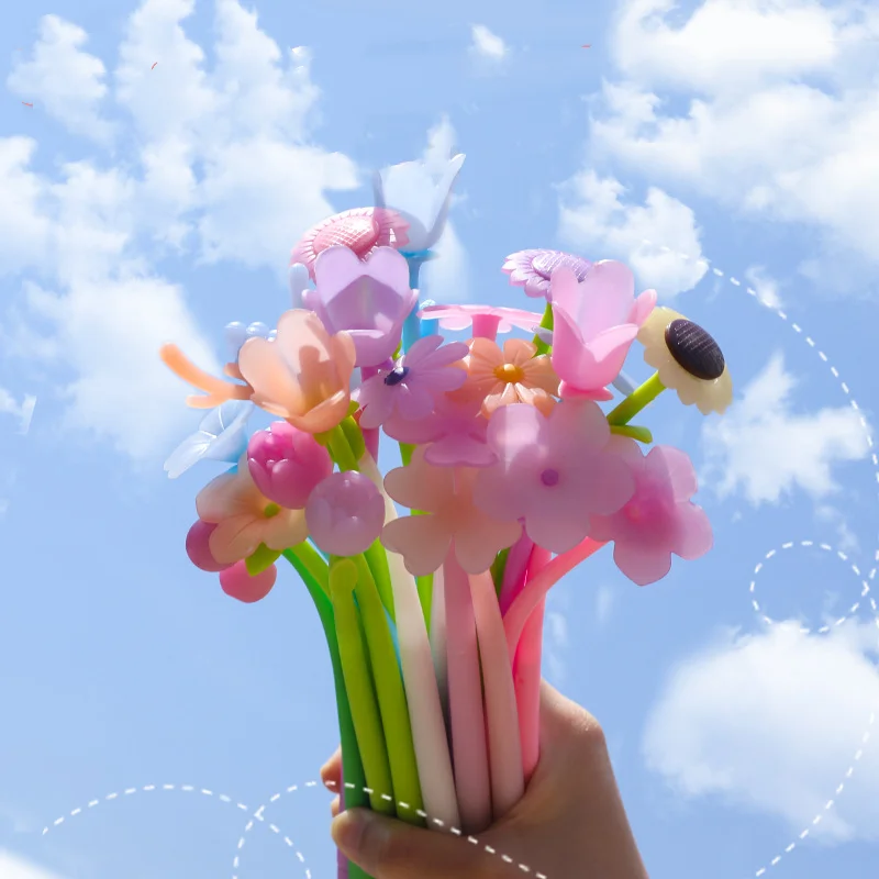 

1 шт., силиконовая гелевая ручка в форме цветка