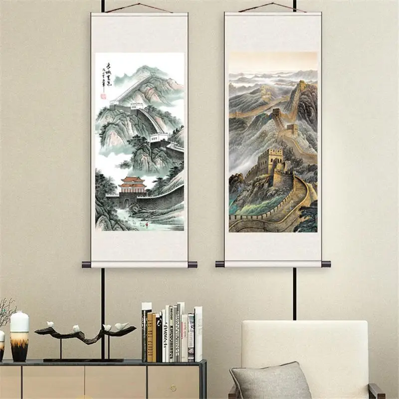 

Chinese Style Scroll Wall Painting Landscape Vintage Room Decor Aesthetic Poster Home Office Decoration Wall Art Hanging Picture