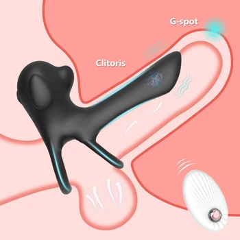 3 In 1 Anal Vibrator Prostate Massager Adjustable Cock Penis Ring Butt Plug Taint Teaser Remote Cocking Sex Toys for Men Couple 6