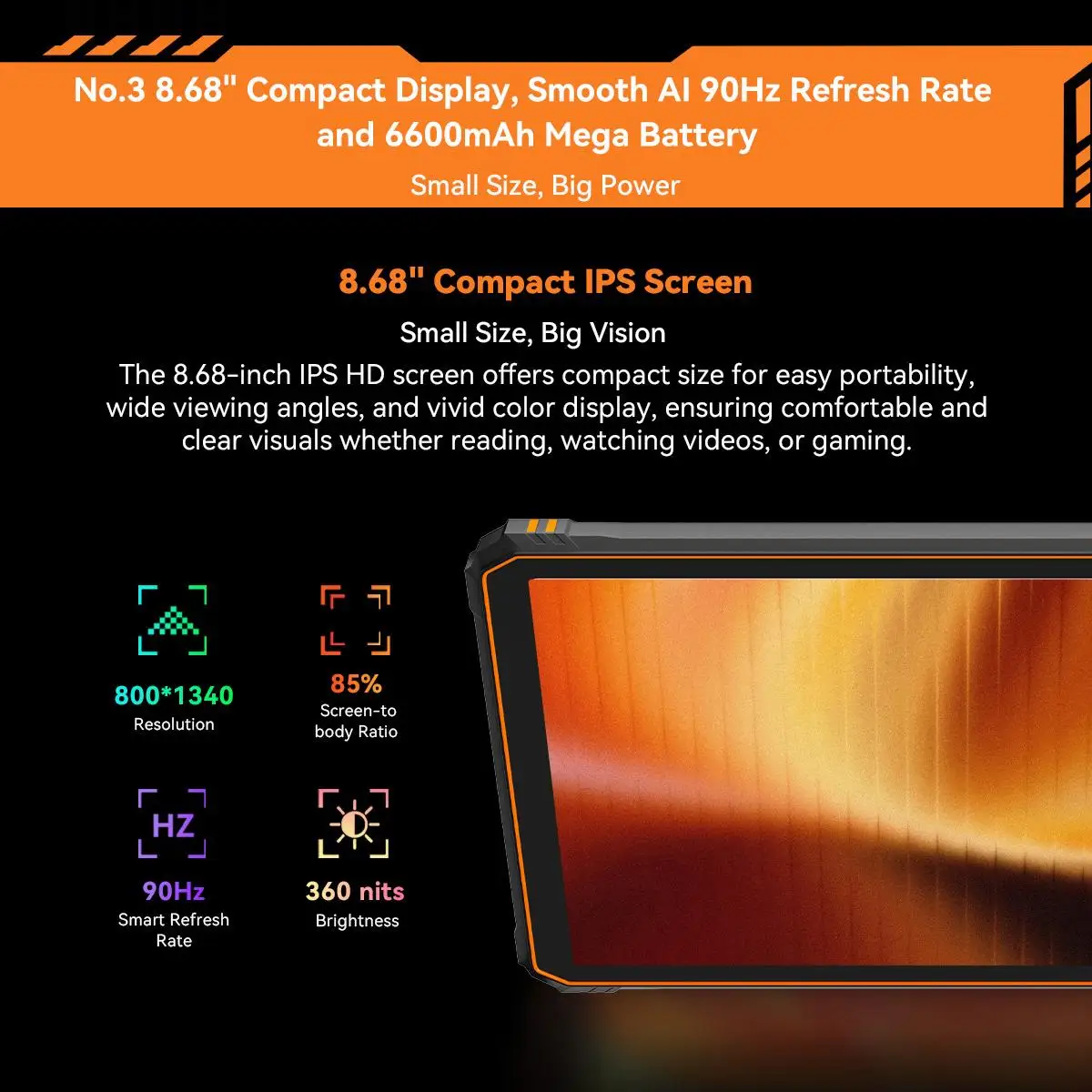 Blackview Active 5 8.68'' Rugged Tablet PC Android 15 Unisoc T615 Octa Core 8GB+128GB AI Mini Pad 6600mAh 13MP18W Tablet