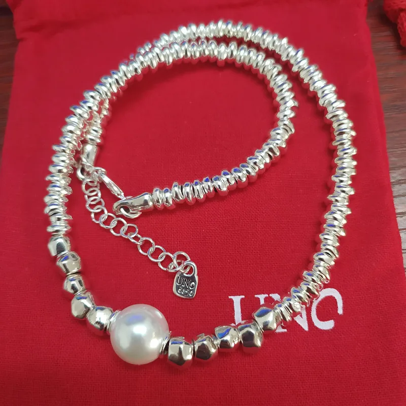 MAY new bead necklace silver buckle fashion belt logo wholesale European fashion gifts unode