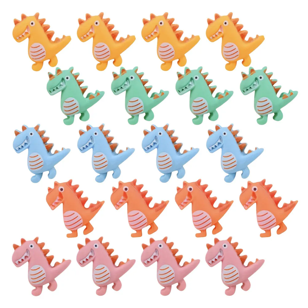 20Pcs 코르크 보드 용 공룡 장식 푸시 핀 귀여운 사무용품 여성용 재미있는 책상 액세서리 게시판 압정