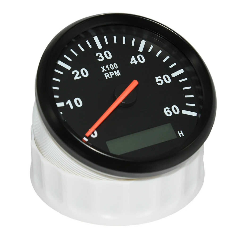 Tachometer Gauge Engine Tachometer Tachometer Meter Engine Hour Meter 85MM Car Boat Tachometer With LCD Hourmeter 3000/4000/6000/ 8000 RPM Meter For Diesel Gasoline Engine Marine Car Customized