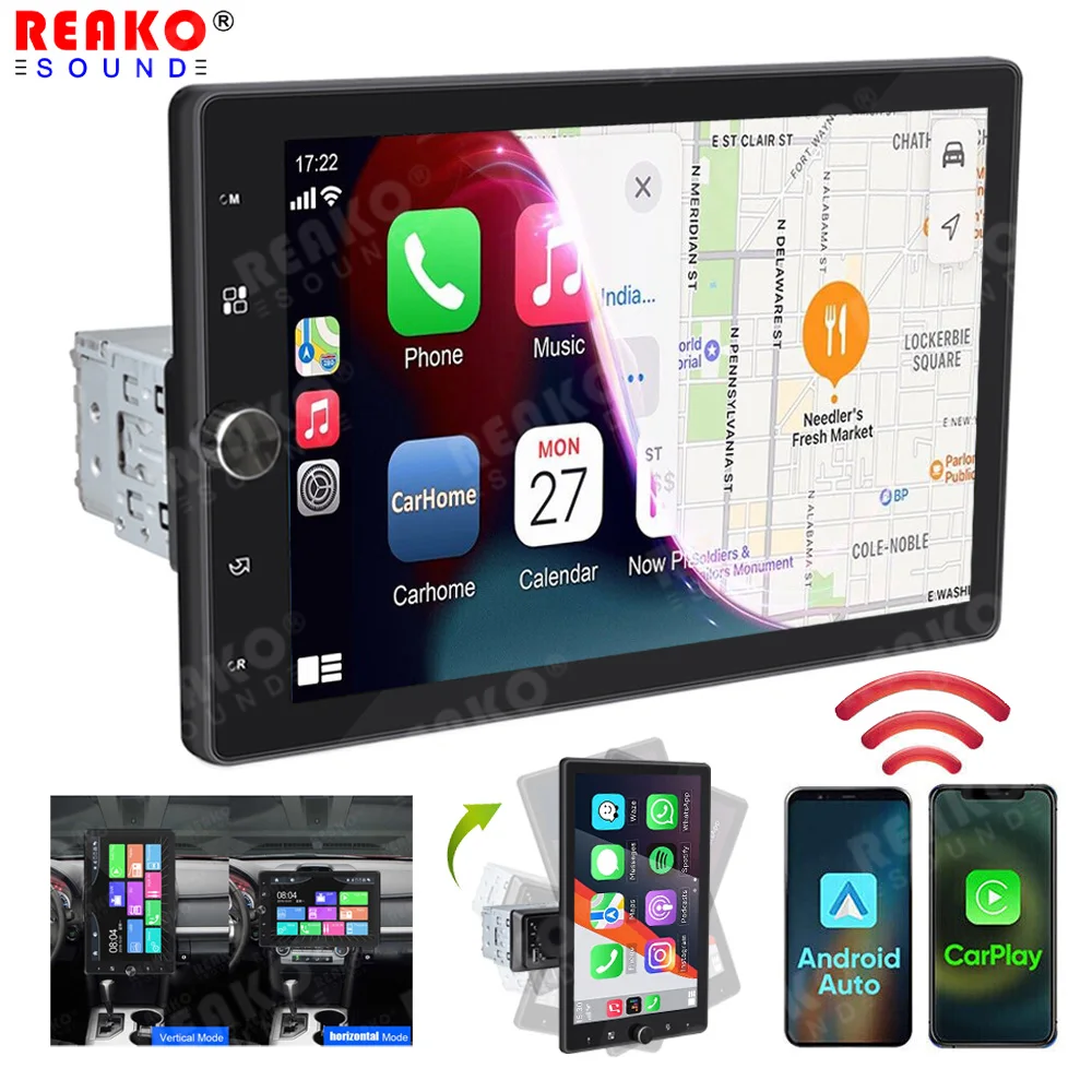 

REAKOSOUND 10 inch Multimedia MP5 Player Removable Touch Screen Car Radio Stereo Android Auto Carplay Bluetooth FM MirrorLink