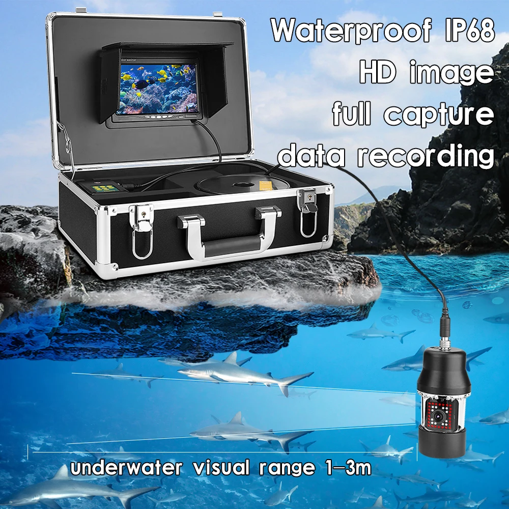 7 Inch 50m Underwater Fishing Camera Fish Finder with Depth Temperature 360  Degree Rotating Dome Rotating Panoramic viewing Ca - AliExpress